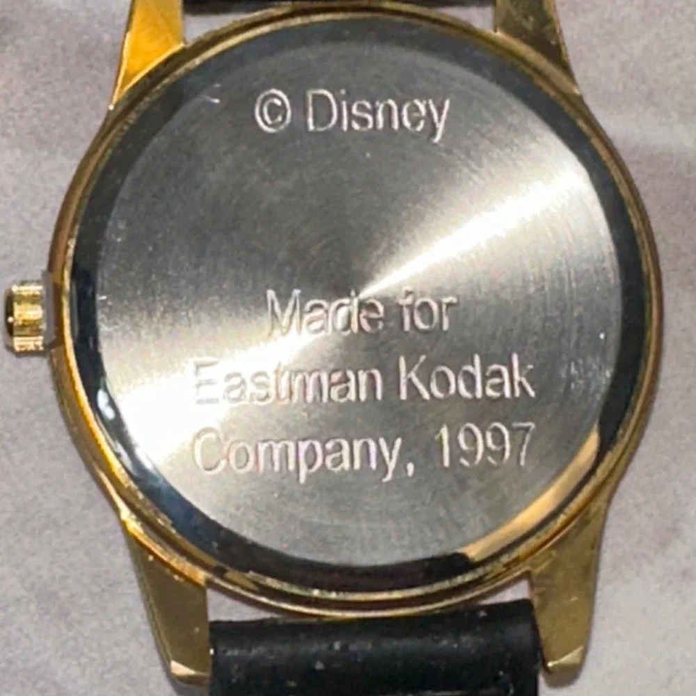 Vintage 1997 Walt Disney World 25th Anniversary Kodak Watch Gold‎ Tone in Box